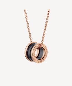   Dây chuyền Bvlgari B.zero1 Ceramic vàng hồng 18k