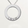 Dây chuyền Cartier Love | Vàng trắng 18k - 3 kim cương