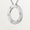 Dây chuyền Cartier Love | Vàng trắng 18k - 3 kim cương