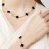 Dây chuyền Van Cleef & Arpels Alhambra 10 hoa Onyx đen