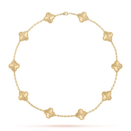 Dây chuyền Van Cleef & Arpels Alhambra 10 hoa vàng 18k