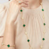 Dây chuyền Van Cleef & Arpels Alhambra dài 20 hoa Malachite, kim cương