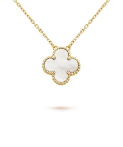 Dây chuyền Van Cleef & Arpels Alhambra vàng 18K xà cừ trắng