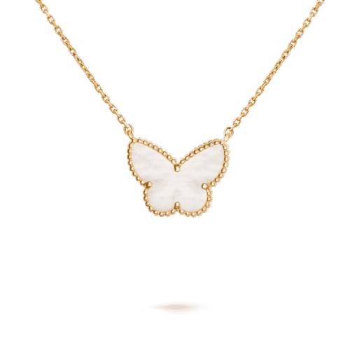 Dây chuyền Van Cleef & Arpels Lucky butterfly vàng 18K xà cừ trắng