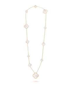Dây chuyền Van Cleef & Arpels Magic Alhambra 11 hoa Xà cừ trắng