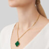 Dây chuyền Van Cleef & Arpels Magic Alhambra 90cm Malachite xanh