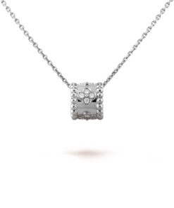 Dây chuyền Van Cleef & Arpels Perlée clovers vàng trắng 18k