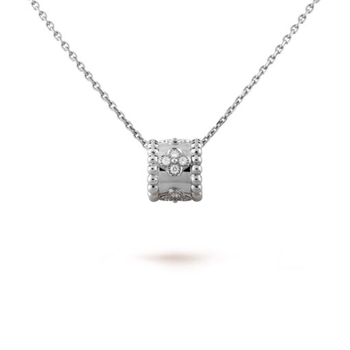 Dây chuyền Van Cleef & Arpels Perlée clovers vàng trắng 18k