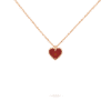Dây chuyền Van Cleef & Arpels Sweet Alhambra Heart vàng 18K đá Carnelian đỏ