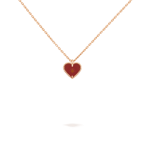 Dây chuyền Van Cleef & Arpels Sweet Alhambra Heart vàng 18K đá Carnelian đỏ