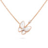 Dây chuyền Van Cleef & Arpels Two Butterfly vàng hồng 18k, Xà cừ