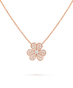   Mặt dây chuyền Van Cleef & Arpels Frivole mẫu nhỏ vàng hồng 18k, kim cương