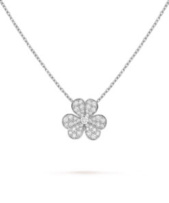   Mặt dây chuyền Van Cleef & Arpels Frivole mẫu nhỏ vàng trắng full kim cương