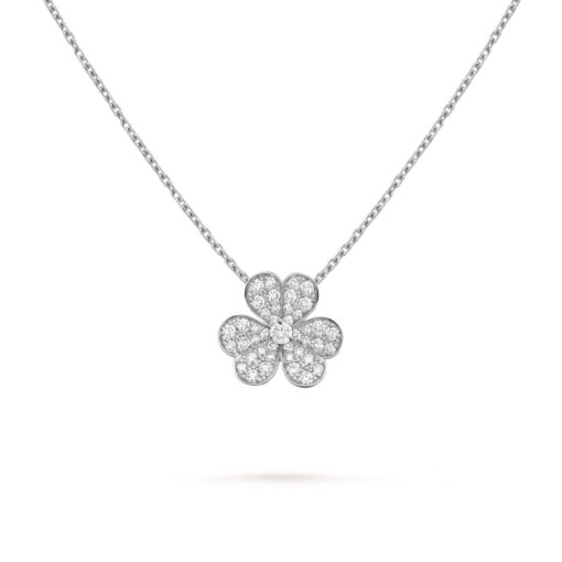   Mặt dây chuyền Van Cleef & Arpels Frivole mẫu nhỏ vàng trắng full kim cương