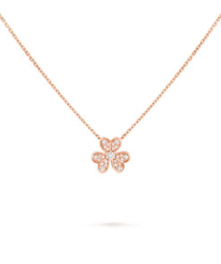   Mặt dây chuyền Van Cleef & Arpels Frivole mini vàng hồng 18K, kim cương