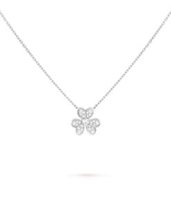   Mặt dây chuyền Van Cleef & Arpels Frivole mini vàng trắng 18k, kim cương