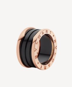   Nhẫn Bvlgari B.zero1 four-band black ceramic spiral