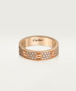   Nhẫn cưới Cartier Love | Vàng hồng 18k - kim cương Pavé