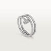   Nhẫn Cartier đinh Juste Un Clou 1.8mm 2 vòng | Vàng trắng 18k - Full Kim cương