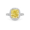   Nhẫn đính hôn Cushion-Cut Yellow Diamond Micropavé