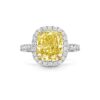   Nhẫn đính hôn Cushion-Cut Yellow Diamond Micropavé