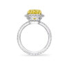   Nhẫn đính hôn Cushion-Cut Yellow Diamond Micropavé
