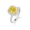   Nhẫn đính hôn Cushion-Cut Yellow Diamond Micropavé