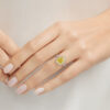   Nhẫn đính hôn Cushion-Cut Yellow Diamond Micropavé