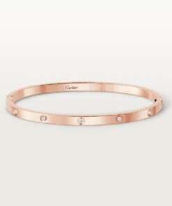   Vòng tay Cartier LOVE vàng hồng 18k - 10 kim cương - 3.65mm