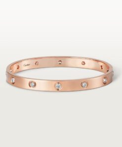   Vòng tay Cartier LOVE vàng hồng 18k - 10 kim cương - 6.1mm