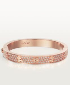   Vòng Tay Cartier LOVE vàng hồng 18k - full kim cương - 6.1mm