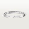   Vòng tay Cartier LOVE vàng trắng 18k - 4 kim cương - 6.1mm