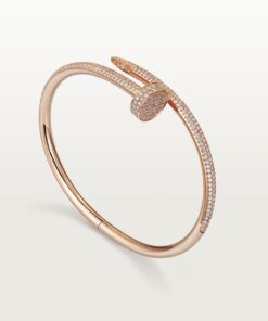   Vòng tay đinh Cartier Juste un Clou vàng hồng 18k - nửa kim cương - 3.5mm