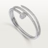   Vòng tay đinh Cartier Juste un Clou vàng trắng 18k - nửa kim cương - 2 vòng