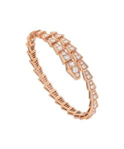   Vòng tay rắn BVLgari Serpenti Viper vàng hồng 18k - kim cương