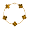   Vòng tay Van Cleef & Arpels Alhambra 5 hoa vàng 18K đá Tiger Eye