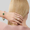   Vòng tay Van Cleef & Arpels Alhambra 5 hoa vàng 18K kim cương 3 Malachite