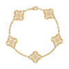   Vòng tay Van Cleef & Arpels Alhambra 5 hoa vàng 18K kim cương thiên nhiên