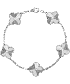   Vòng tay Van Cleef & Arpels Alhambra 5 hoa vàng trắng 18K
