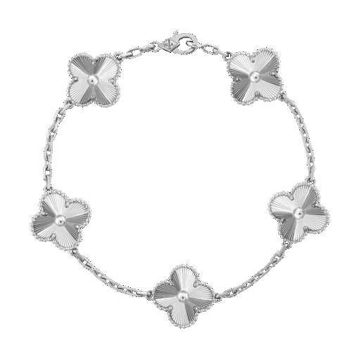   Vòng tay Van Cleef & Arpels Alhambra 5 hoa vàng trắng 18K
