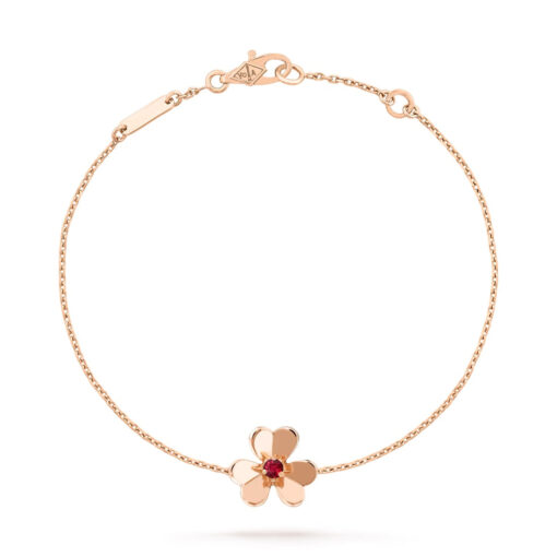  Vòng tay Van Cleef & Arpels Frivole mini vàng hồng 18k Ruby