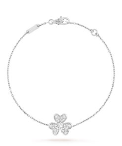   Vòng tay Van Cleef & Arpels Frivole mini vàng trắng 18k full kim cương