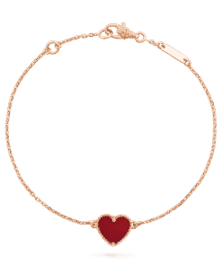   Vòng tay Van Cleef & Arpels Sweet Alhambra Heart vàng 18K đá Carnelian đỏ