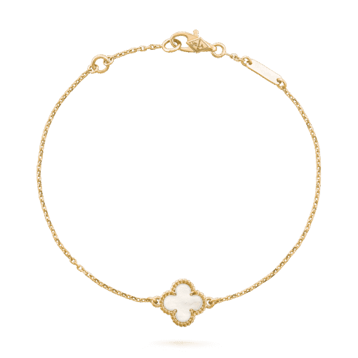   Vòng tay Van Cleef & Arpels Sweet Alhambra vàng 18K xà cừ trắng